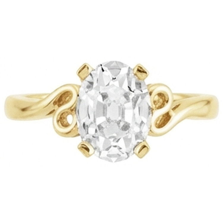 Brillant Solitaire de Fiançailles 5 carats Or 14K Jaune – vue de côté