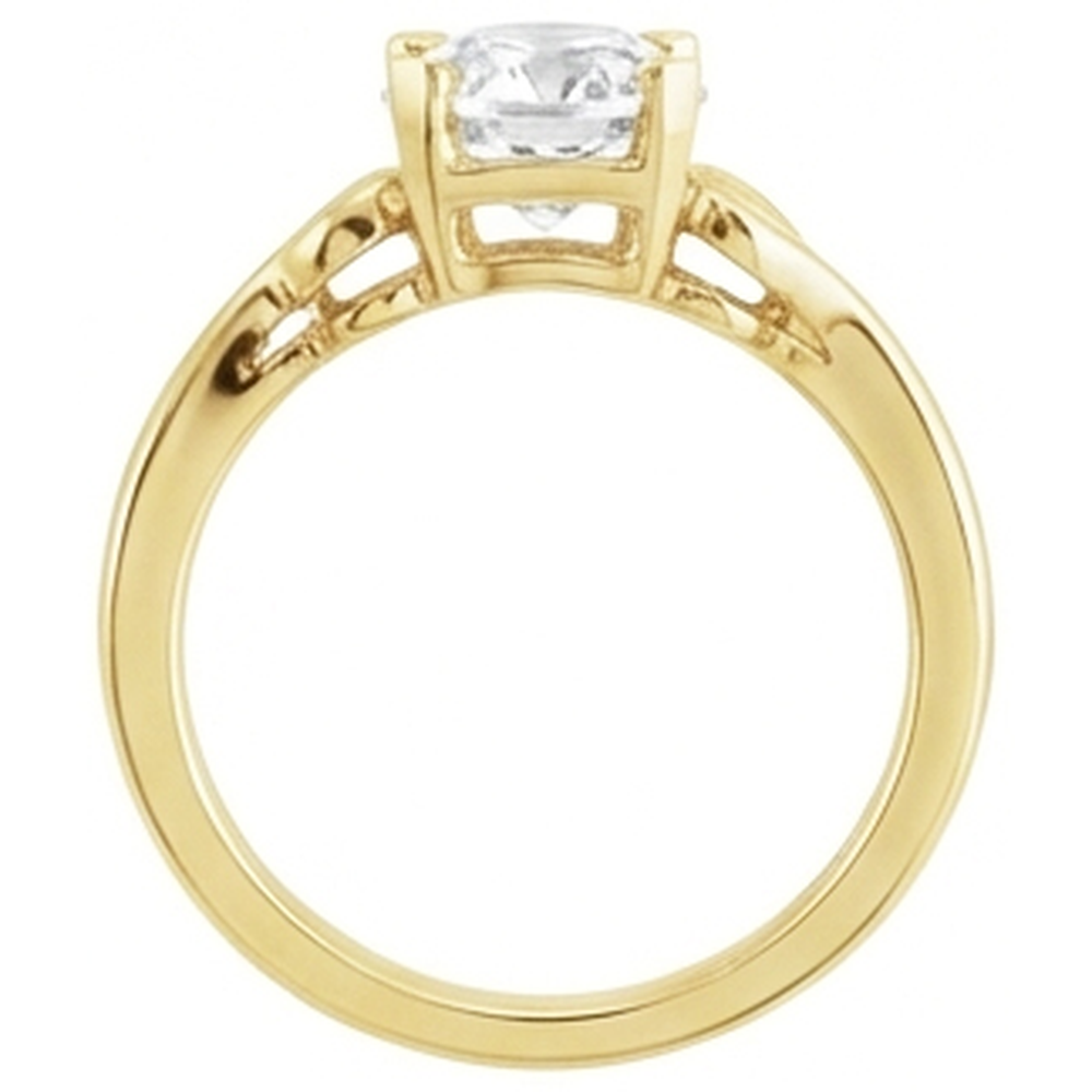 Brillant Solitaire de Fiançailles 5 carats Or 14K Jaune – vue de profil