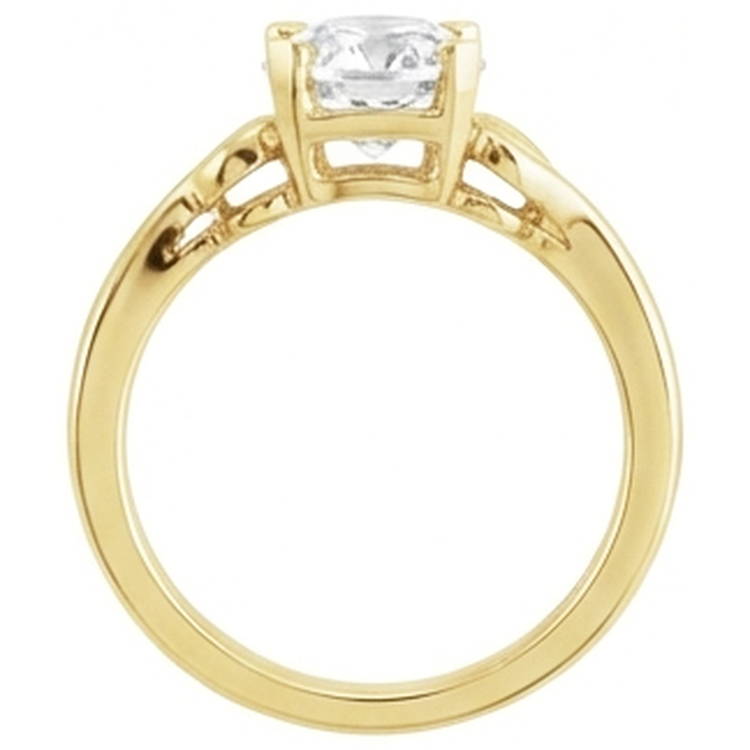 Brillant Solitaire de Fiançailles 5 carats Or 14K Jaune – vue de profil