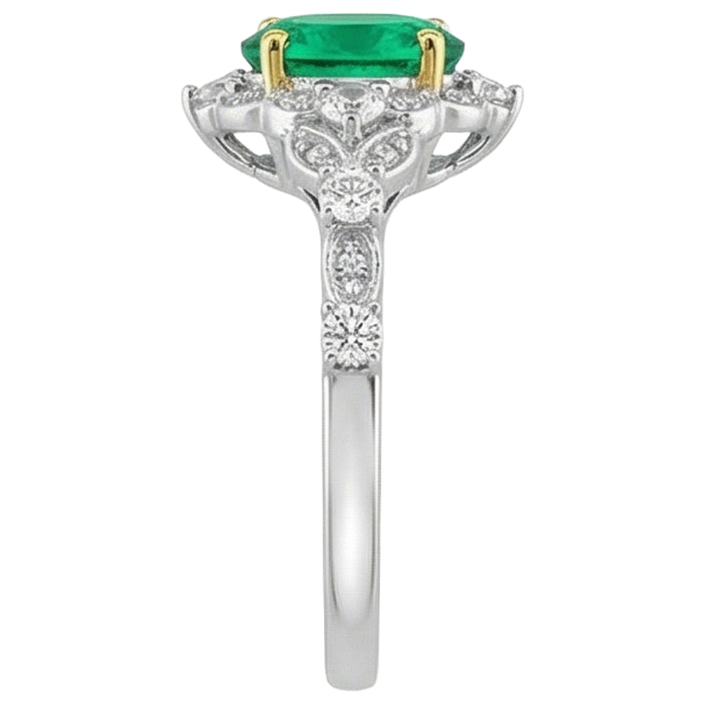 Émeraude Fine Bague Pierre Précieuse – vue de profil