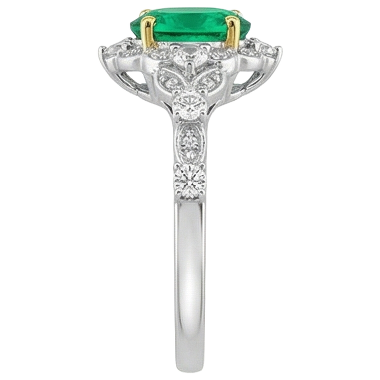 Émeraude Fine Bague Pierre Précieuse – vue de profil