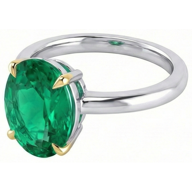 Émeraude Bague Pierre Précieuse – vue de côté