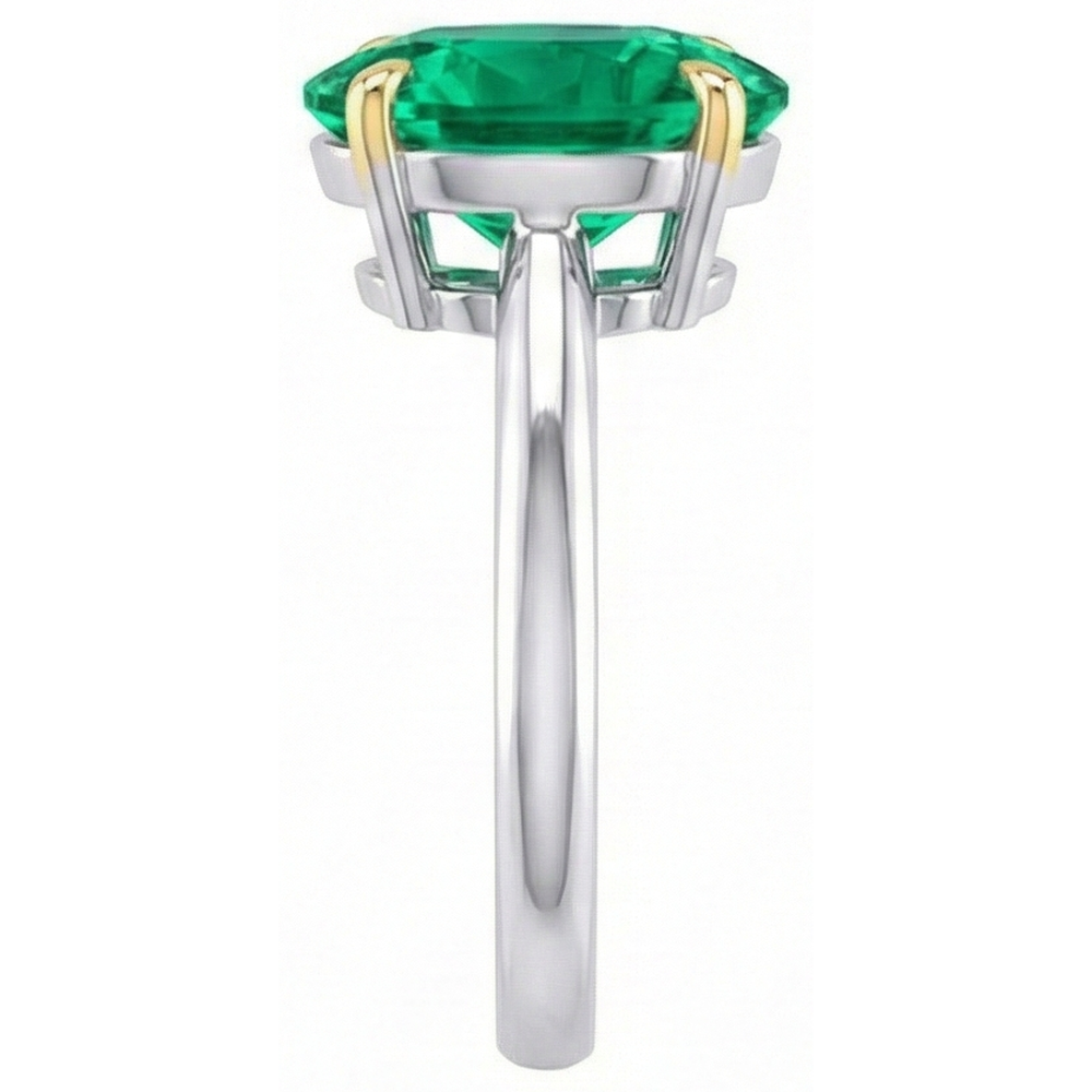Élégant Émeraude Bague Pierre Précieuse 4 carats – vue de profil