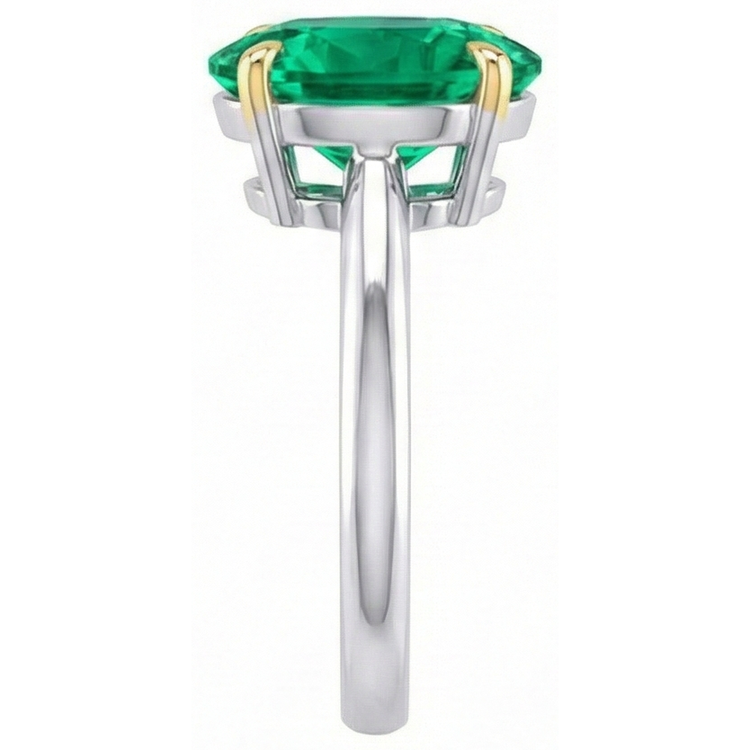 Élégant Émeraude Bague Pierre Précieuse 4 carats – vue de profil