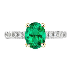 De luxe Certifié GIA Émeraude Colombienne Bague Pierre de