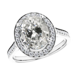 Diamant Fin Bague Solitaire avec Accents fait main 5,50 carats