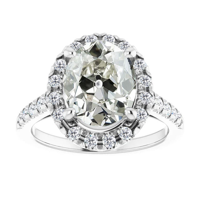 Fin Diamant Fin Bague Halo 4 carats – vue principale