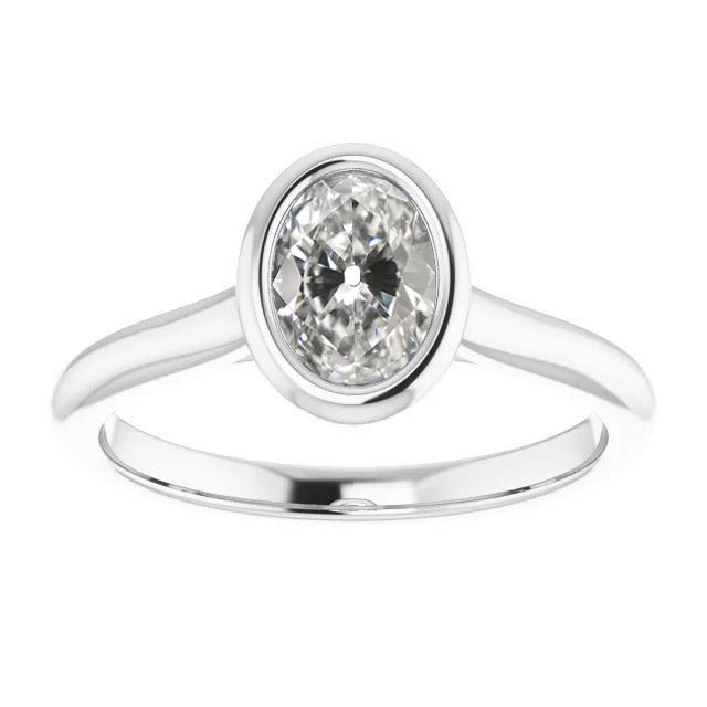 Diamant Bague Mono-Pierre 2 carats Or 14K Blanc – vue principale