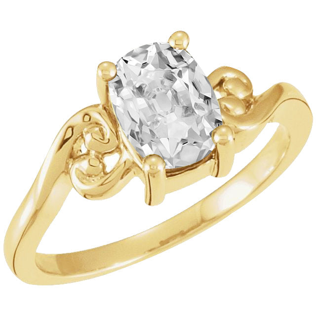 Bague Solitaire Or Jaune 14 Carats avec Diamant Fin – vue principale