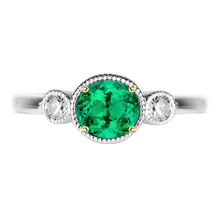 Émeraude Fine Bague Pierre Précieuse – vue principale