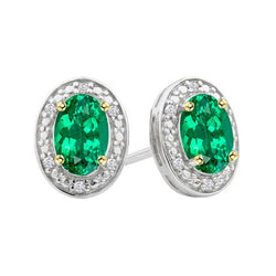 Taille Ovale Émeraude Colombienne Gemstone Earring – 1,50 carats