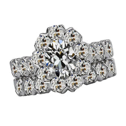 Exquis Diamant Bague de Fiançailles Halo 3 carats