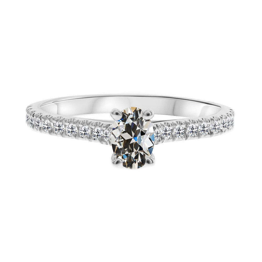 Haut de gamme Brillant Solitaire avec Pierres Latérales 2 carats – vue principale