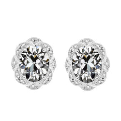 Or 14K Blanc Diamant Fin Pendants d'Oreilles – 1,50-carats