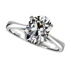 Étincelant Bague Solitaire avec Brillant Old European – 3 carats