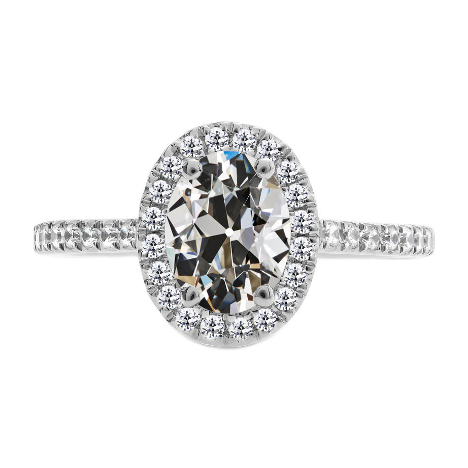 Fait à la main Brillant Bague Halo 3,50 carats – vue principale
