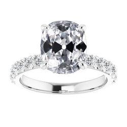 Bague Solitaire avec Accents Or Blanc 14 Carats avec Diamant – 4