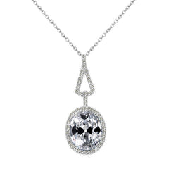 Pendentif Goutte Or 14K Blanc – Brillant Taille Old Mine 1,50