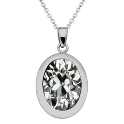 Or Blanc 14 Carats Coussin Antique Diamant Pendentif Goutte 4,50