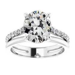 Taille Européenne Ancienne Diamant Fin Bague Solitaire avec