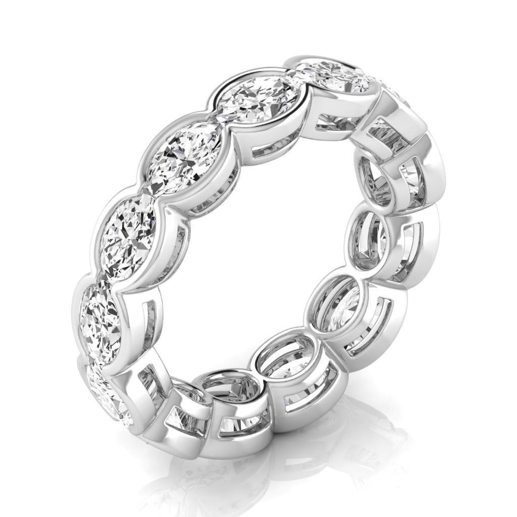 Diamant Fin Eternity Band 4,29-carats Or Blanc 14 Carats – vue principale