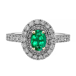 Émeraude GIA Certifié Bague Pierre Précieuse 2 carats en Or