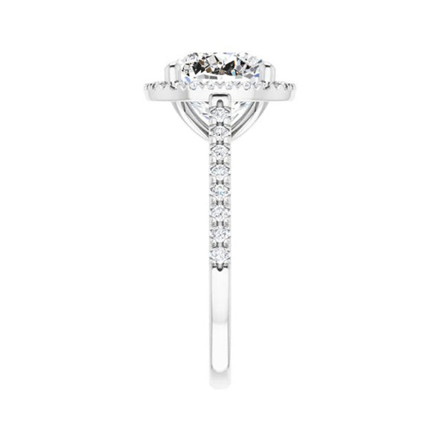Intemporel Brillant Bague Solitaire avec Accents 4 carats – vue de côté