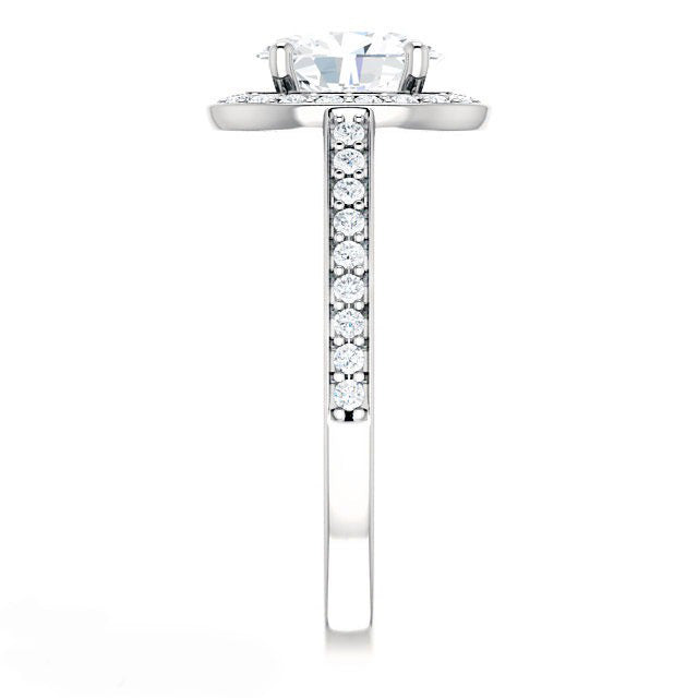 Rayonnant Bague Solitaire avec Accents 5,50 carats – vue de profil
