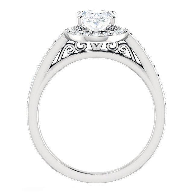 Rayonnant Diamant Fin Bague Solitaire avec Accents 5,50 carats – vue d'angle