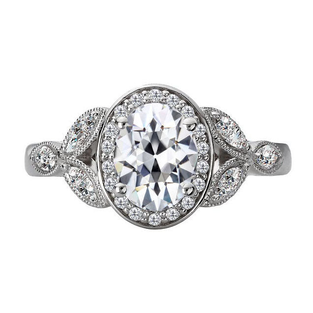Brillant Bague Halo 3,50 carats Or Blanc 14 Carats – vue principale