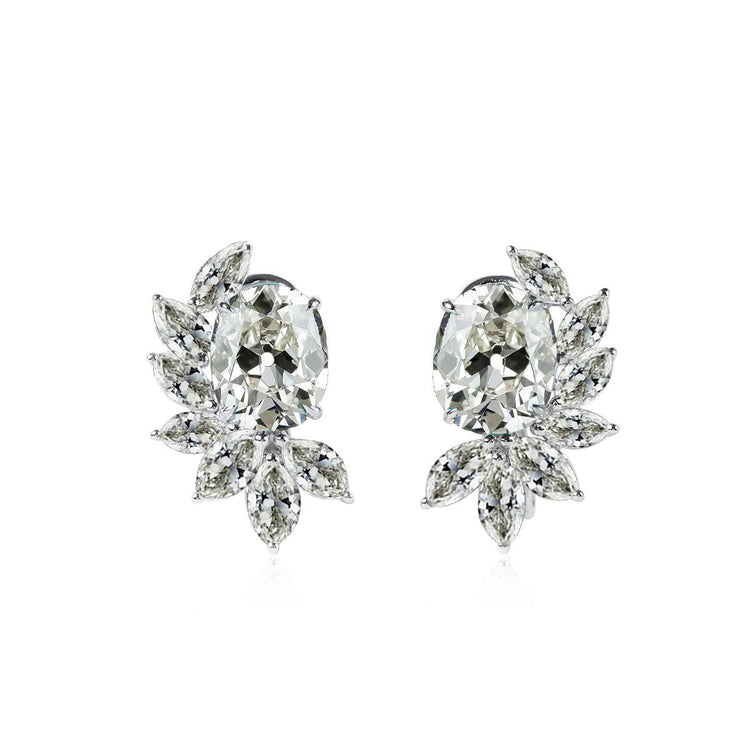 Diamant Puces d'Oreilles 1,50-carats Or 14K Blanc – vue principale