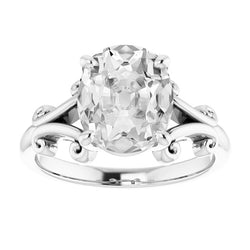 Sur mesure Diamant Fin Bague Solitaire 5 carats – Or Blanc 14