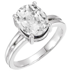Bague Solitaire Or 14K Blanc avec Brillant – 5 carats