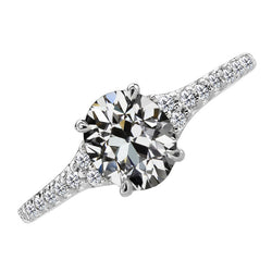 Brillant Bague Solitaire avec Accents fait main 4,50 carats par