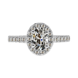 Brillant Bague Halo de luxe – 2,50 carats Or Blanc 14 Carats