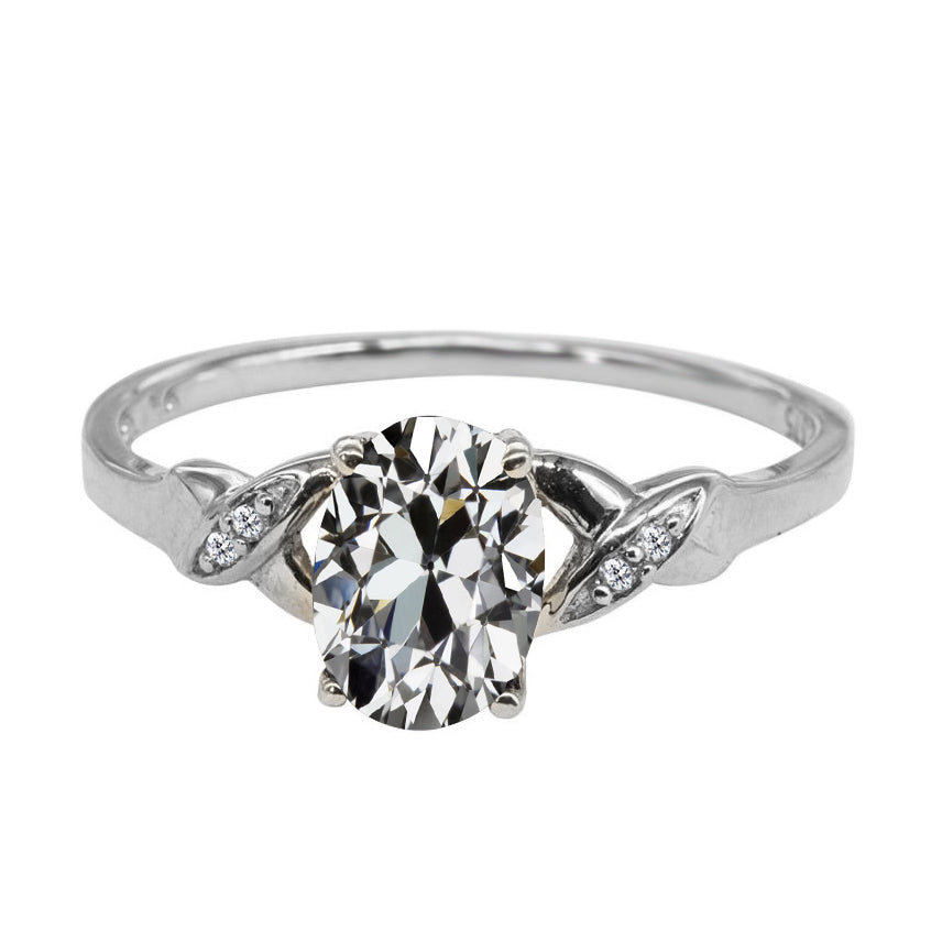 Bague de Demande Or Blanc 14 Carats avec Diamant Fin – vue principale
