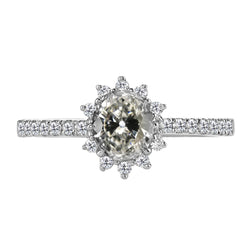 Or 14K Blanc Alliance Anniversaire Brillant Bague de Fiançailles
