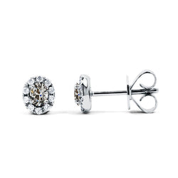 Brillant Puces d'Oreilles – Or 14K Blanc 4 carats