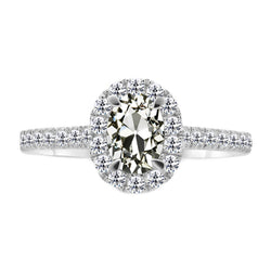 Artisanal Diamant Bague de Fiançailles Halo 4 carats – Or 14K