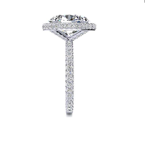 Raffiné Bague Halo 6,50 carats – vue de côté