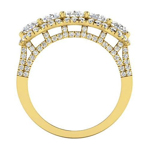 Brillant Ovale Anniversary Ring en Or 14K Jaune – vue de face