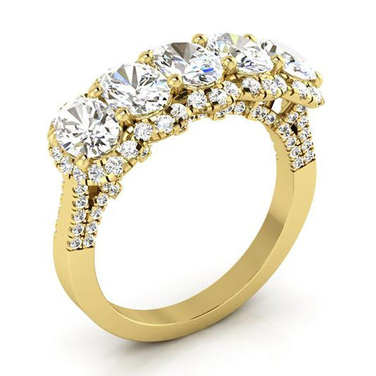 Anniversary Ring Or 14K Jaune avec Brillant – vue d'angle
