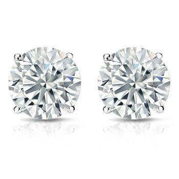 Paire De Boucles D'Oreilles En Naturel Diamant Solitaire De 3.5 Ct En Or Blanc 14K