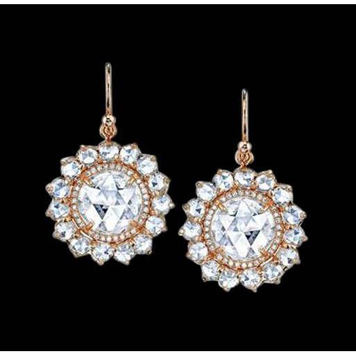 Paire De Boucles D'Oreilles Pendantes Diamants Or Jaune 2.50 Carats Boucles D'Oreilles Véritable Diamant