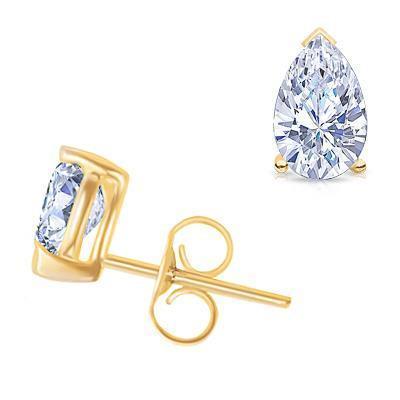 Paire De Boucles D'oreilles En Naturel Diamant Pour Femmes 1.50 Ct. Or Jaune