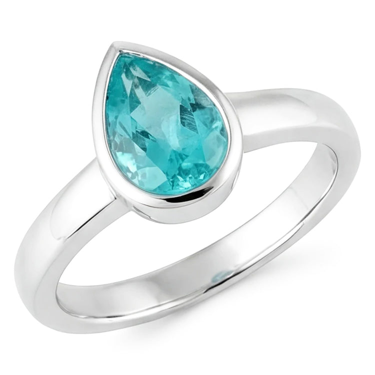Paraiba Néon Bague Pierre de Couleur fait main 1,25 carats