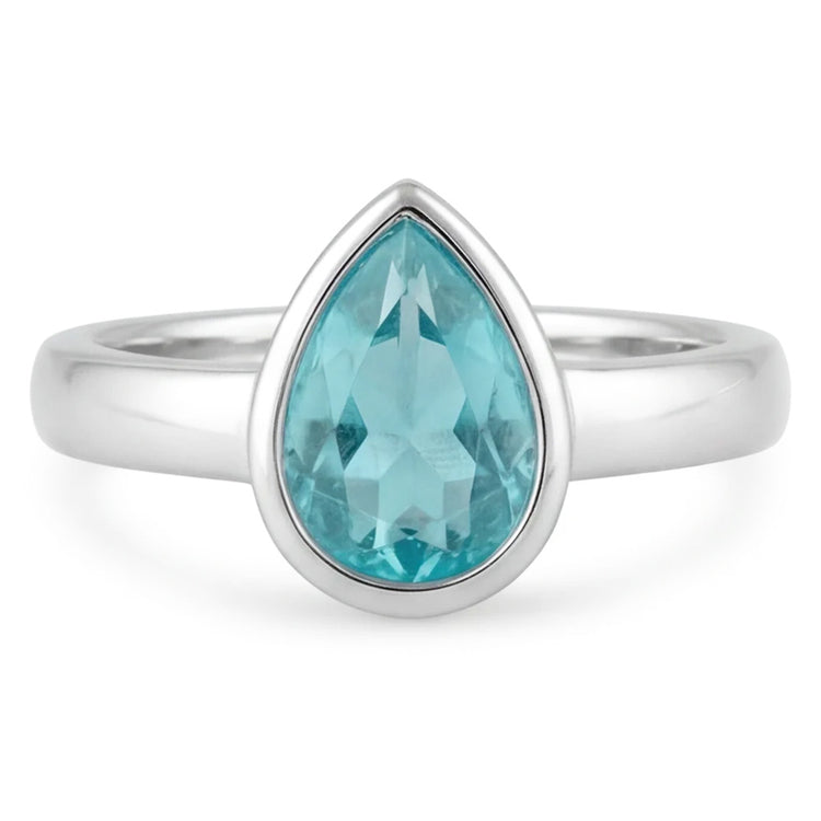 Paraiba Néon Bague Pierre de Couleur fait main 1,25 carats