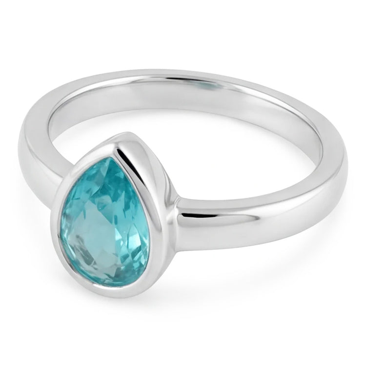 Paraiba Néon Bague Pierre de Couleur fait main 1,25 carats