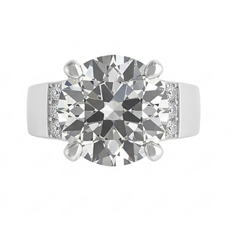 Pavé Diamant Bague pour Homme 2 carats – 10K White Gold