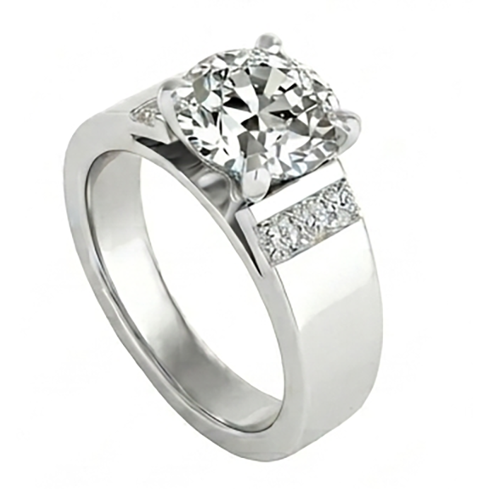 Pavé Diamant Bague pour Homme 2 carats – 10K White Gold